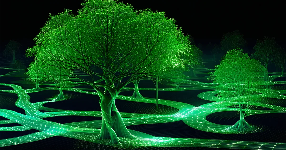 Abstract visualization of API versioning branching and compatibility